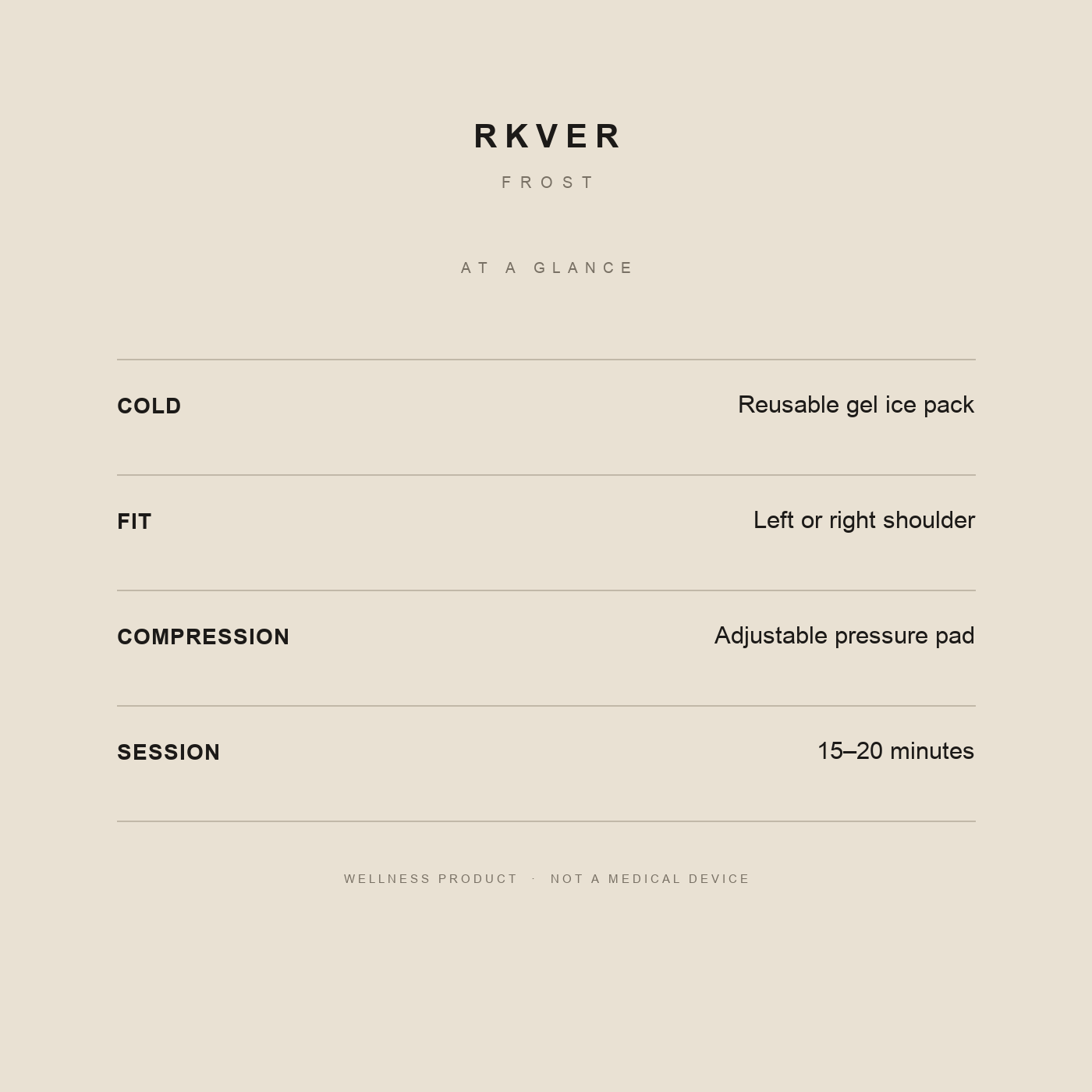 RKVER Frost specifications