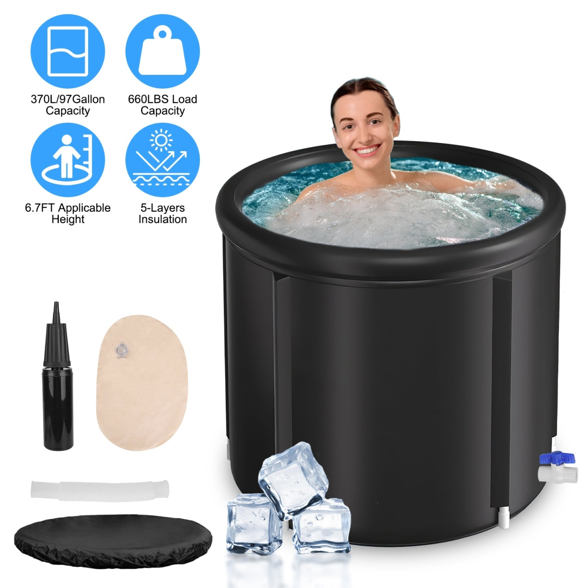 RKVER Reset Cold Plunge Tub in use