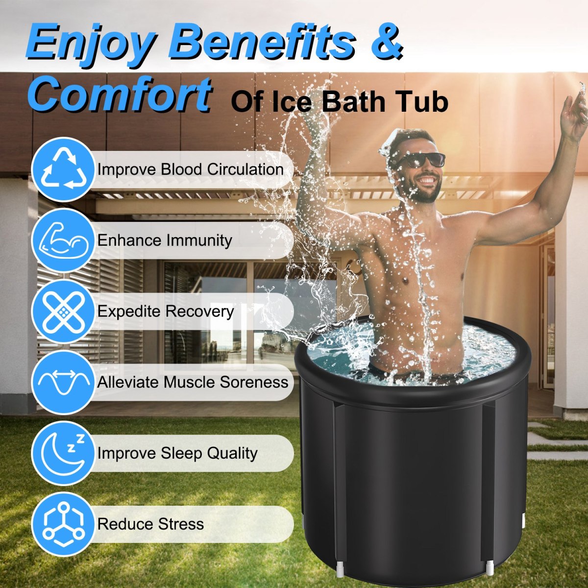 RKVER Reset Cold Plunge Tub outdoor setup