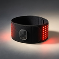 RKVER Pulse cordless red light recovery wrap, black neoprene band with red LED zones and control pod