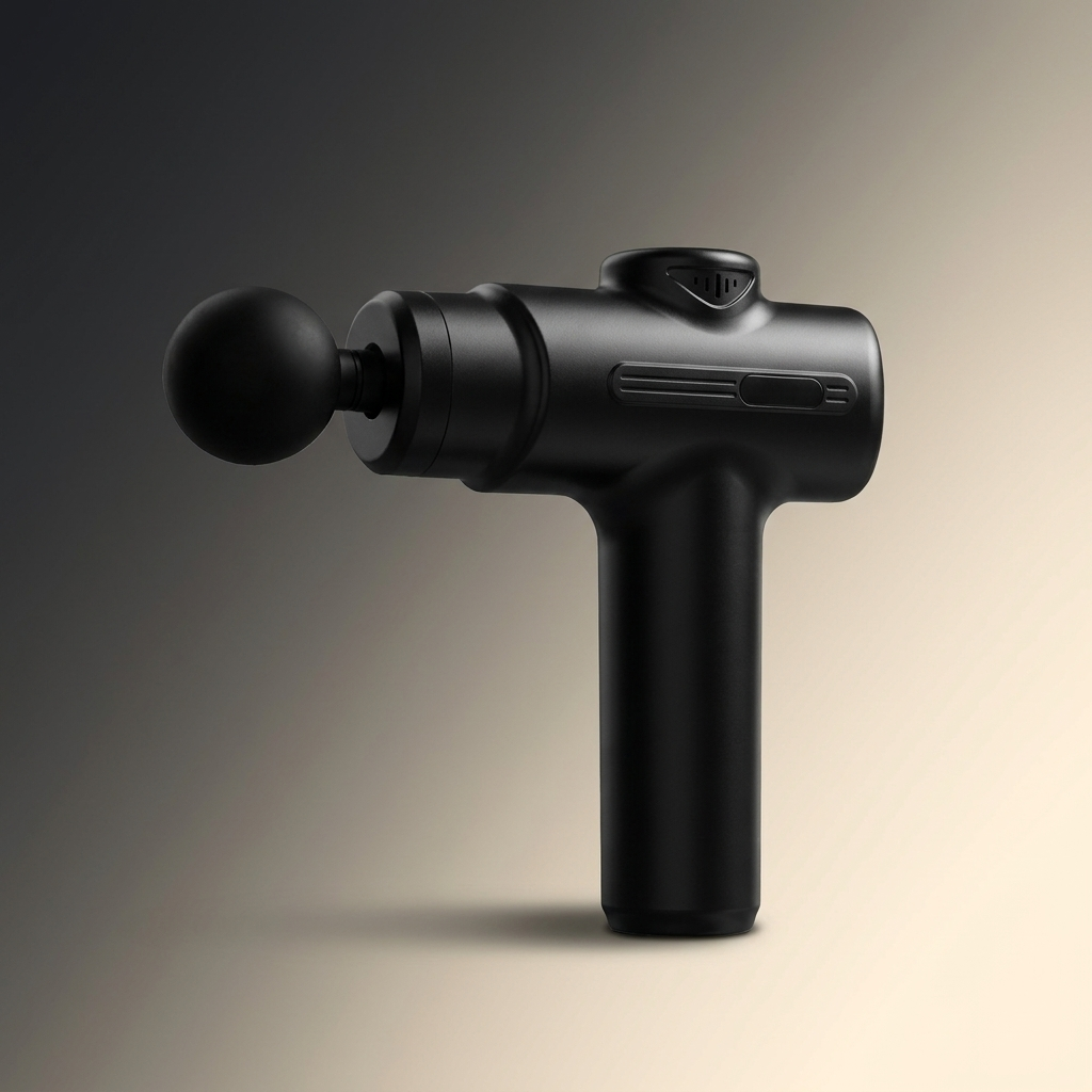 RKVER Strike percussion massage gun, matte black with interchangeable head